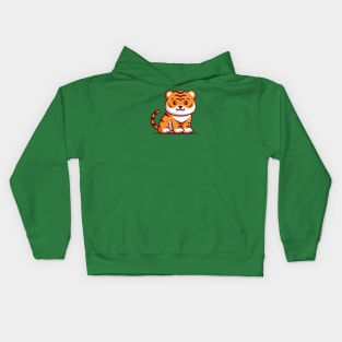 Cute Tiger Sitting Cartoon Kids Hoodie